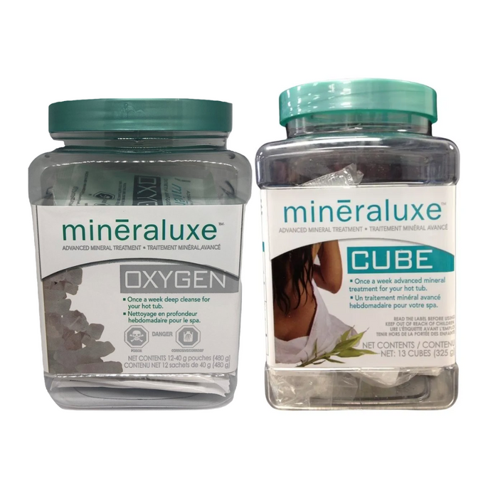 Mineraluxe Cubes and Oxygen: Have it Your Way Duo Pack (Once a week easy spa care kit) (P/N: DML00512)