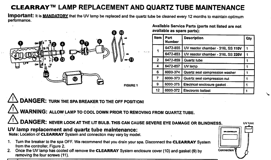 Hot Tub Parts - Sundance Spas Jacuzzi ClearRay Bulb (P/N: 6472-841)