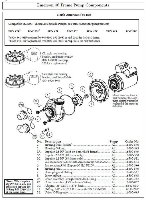 Hot Tub Parts - Sundance Spas Jacuzzi Series Jet Pump (P/N: 6500-343)